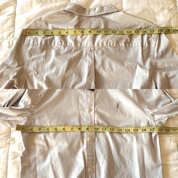 SOLD 🌙 All SAINTS Grey Long Sleeve Button Down Riviera Shirt Size XS - Picture 3 of 6
